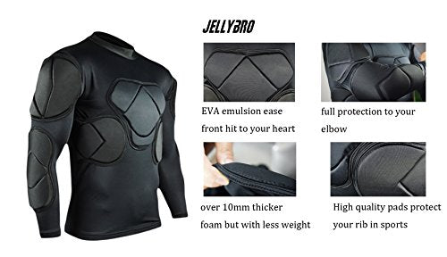 Men's Padded Football Protective Gear Set Training Suit for Soccer Basketball Paintball Rib Protector - size: Medium