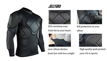 Men's Padded Football Protective Gear Set Training Suit for Soccer Basketball Paintball Rib Protector - size: Medium