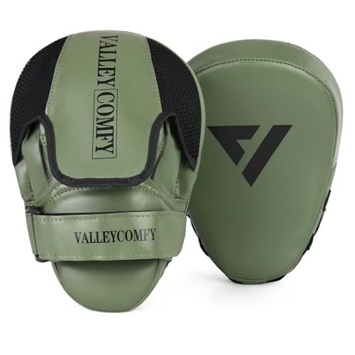 Valleycomfy Boxing Pads Punching Mitts for Training,Muay Thai,Martial Arts - color: Olive Green