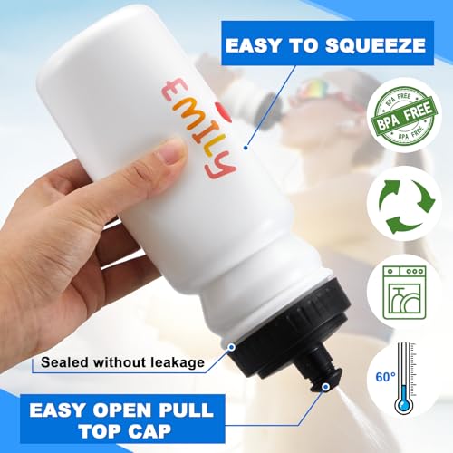 Suclain Squeeze Water Bottles with Carrier, 14 Pcs, White - color: White