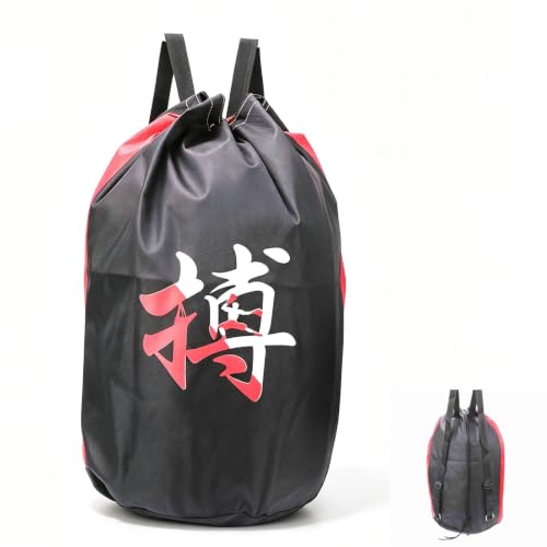 52 x 43 cm / 20.5 x 16.9 in Taekwondo Drawstring Backpacks, Oxford Cloth Unisex Gym Sports Bag, Taekwondo Sparring Backpack - size: Protective gear bag with the word fight