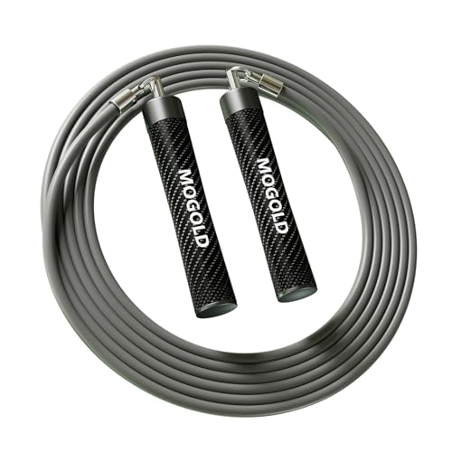 Weighted Jump Rope, 1LB - 3 Pre-Sized Lengths (M/L/XL) for Perfect Fit, No Adjustment Needed! Ergonomic Faux Leather Handle for HIIT, Strength, Cardio & Fat Burn - size: M - 8'4(User Height 5'4" - 5'7")