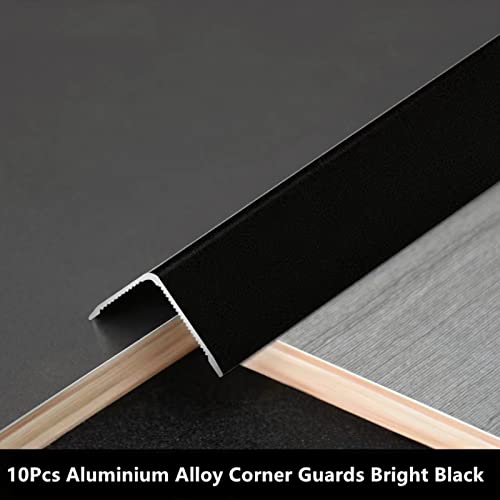 Aluminium Alloy Metal Corner Guards 10 Pcs Wall Corner Protector 1.2" x 1.2" x 48" Wall Corner Protection Decoration Black Pack of 10 Corner Guards 20 Ga/1 mm Thickness