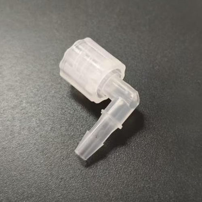25pcs 1/8'' Moveable Male Luer Lock Connector and Adapter, for Laboratory Biochemical/Analytical Instruments, Food Machinery, Aquarium Equipment, Massage Equipment, PP 90 Elbow Syringe