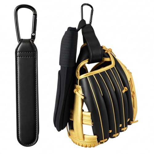 Therwen Adjustable Baseball Glove Clip for Hanging Bags Training Sports Gear Glove Holder Protection Accessory Strap Bag Attachment with Hanging Loops Travel Accessories for Drying - color: Black