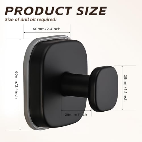 Heavy Duty Reusable Suction Cup Hooks for Kitchen/Bathroom/Shower - Wet-Proof Hooks for Towels, Robes, Loofah&Wreaths/No Drill Mounting on Glass, Tile, Metal (2, Matte Black) - color: Matte Black