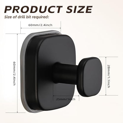 Heavy Duty Reusable Suction Cup Hooks for Kitchen/Bathroom/Shower - Wet-Proof Hooks for Towels, Robes, Loofah&Wreaths/No Drill Mounting on Glass, Tile, Metal (2, Matte Black) - color: Matte Black
