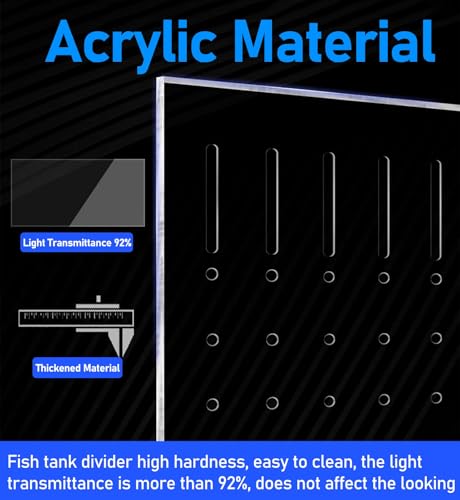 Acrylic Fish Tank Divider, Transparent Aquarium Board for Optimal Fish Separation and Tank Organization, Plate Baffle Cover Blocking Fish Partition Net,One Color-44x70cm/17.3x27.5in