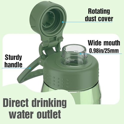 32oz Clear Water Bottle - BPA-Free Tritan Plastic, Fast Flow Spout Lid, Wide Mouth & Leakproof Design Hiking Water Bottle Suitable for Travel, Outdoors, Gym, Travel, Home, School(Army Green) - color: Army Green