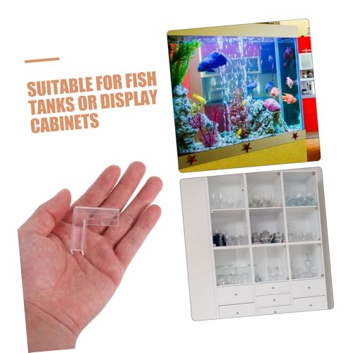 Healifty 10pcs Glass Shelf Clips for Fish Tank Corner Bracket Clamps for Display Cabinets Plastic Fixing Clips for Organizing Aquariums and Shelves