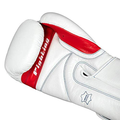 Fighting Leather Training Gloves - Boxing, MMA, Kickboxing, Punching Bag, Sparring Oz Gloves - color: White, size: 16 oz