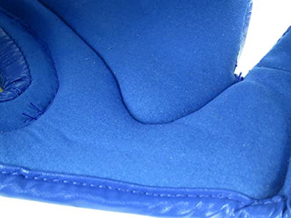 Wesing Professional Boxing Headgear Muay Thai Martial Arts Training Sparing Headgear Without Cheeks - color: Blue, size: X-Large