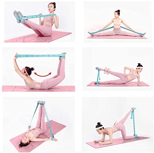 Stretching Strap with Loops - Portable Leg Stretcher Elastic Exercise Band - Flexibility Trainer Fitness Stretching Equipment for Yoga, Pilates, Ballet, Physical Therapy - 11 Loops