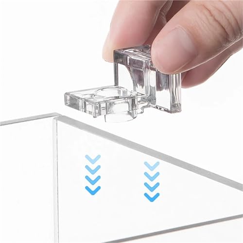 Aquarium lid Clips 16pcs 6mm/8mm/10mm Fish Tank Acrylic Clips Aquarium Lid Cover Support Holder Bracket Clamp Stand Aquarium Supply(12mm) - color: 12mm