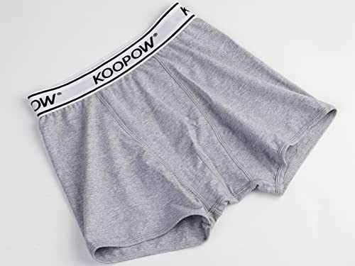 KOOPOW Youth Boys Compression Shorts with Soft Protective Athletic Cup - color: 0202-grey(2-pack), size: Medium
