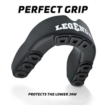 Legenda Mouth Guard Boxing, MMA for Adults & Kids - Sports Mouthguard for Football - Martial Arts Mouthpiece Wrestling, Jiu Jitsu, Muay Thai, BJJ, Karate, Kickboxing One Size w/Case Set of Two