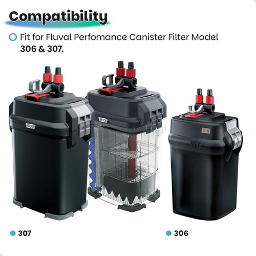 38 Pack Canister Filter Media Kit for Fluval 306 & 307 Aquarium Fish Tank, Including Bio Foam, Activated Carbon & Ceramic Rings, 2 Sets Filter Bio Media Maintenance Bundle