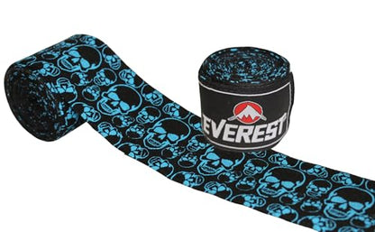 Mexican Style Hand Wraps 180" Semi-Elastic Boxing Wraps with Thumb Loop, Inner Gloves Bandages for Muay Thai, Kickboxing, Grappling - color: Midnight Skull