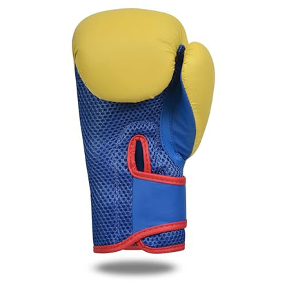 Kids Boxing Gloves 6oz | Boxing Gloves for Kickboxing Muay Thai MMA | Bag Gloves for Punching Bag - color: Yellow