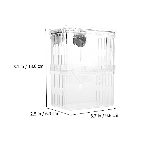Abaodam 2Pcs Fish Breeding Box with Suction Cups Aquarium Isolation Case for Safe Acclimation and Separation of Juvenile Fish Tank