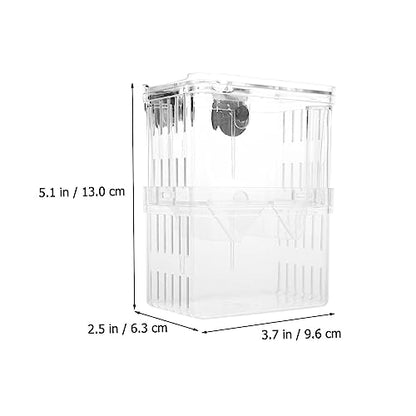 Abaodam 2Pcs Fish Breeding Box with Suction Cups Aquarium Isolation Case for Safe Acclimation and Separation of Juvenile Fish Tank