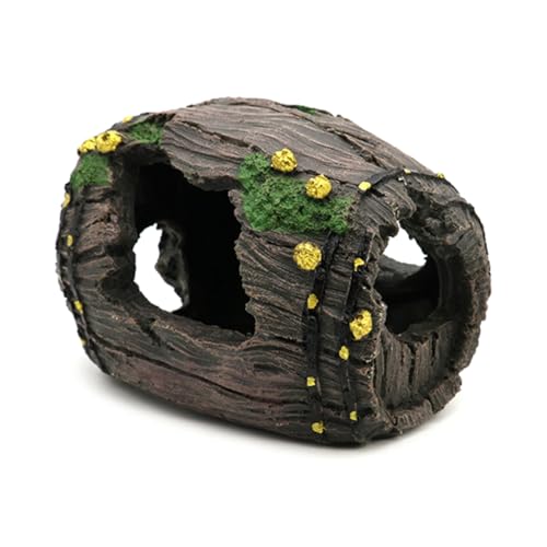 Aquariums Decorations VintageBarrel Fishtanks Landscape Cave Hideaway House for AquaticFish Shrimp Safe Landscaping
