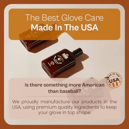 SARNA BASEBALL Glove Oil for Softball & Baseball Gloves, 8 Oz – Lanolin-Based Formula, Helps Soften Leather & Prevents Cracking – Game-Ready Glove Oil to Break in Gloves - size: 8oz Baseball