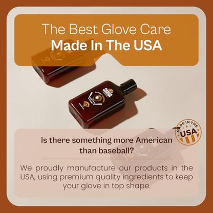 SARNA BASEBALL Glove Oil for Softball & Baseball Gloves, 8 Oz – Lanolin-Based Formula, Helps Soften Leather & Prevents Cracking – Game-Ready Glove Oil to Break in Gloves - size: 8oz Baseball