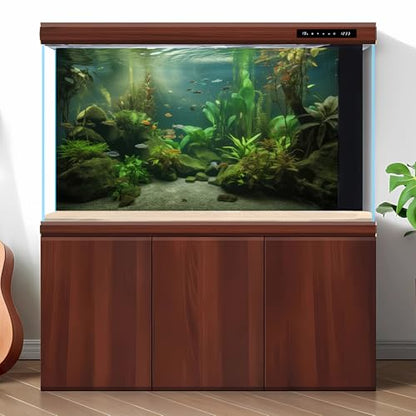 Under The Sea Aquarium Background Underwater Aquatic Plants Fish Tank Background Tropical Fish Rock with Moss Terrarium Background Undersea Green Grass with Sunbeams Terrarium Background 24x12in - color: Green Grey, size: 24(W)x12(H)inches/ 60(W)*30cm(H)