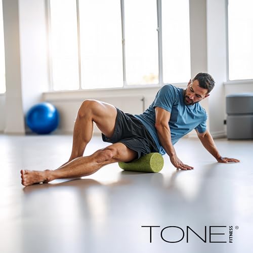 TONE Fitness Firm High-Density Foam Roller for Exercise, Massage & Recovery - color: Black, size: 18 Inch
