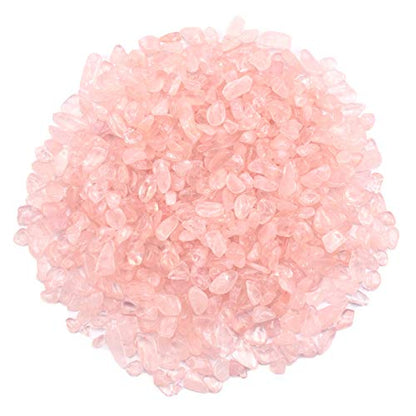 1 Lb/460g Natural Pink Quartz Crystal Stones Irregular Aquarium Pebbles Rock Sands for Turtle Tank/Succulent Plants/Vase Decoration (Fill 1 Cup)