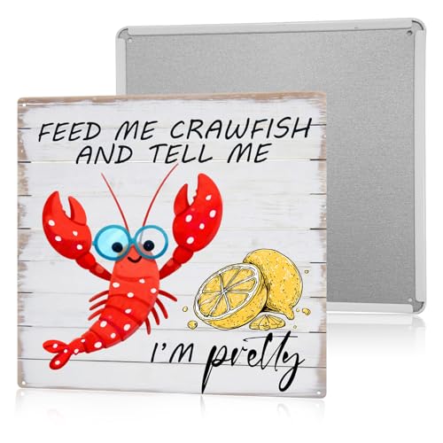 Seafood Party Decorations Shrimp Boil Party Supplies Funny Quotes Gifts To Crawfish Lovers 8×8 Inches Metal Sign - color: Pretty