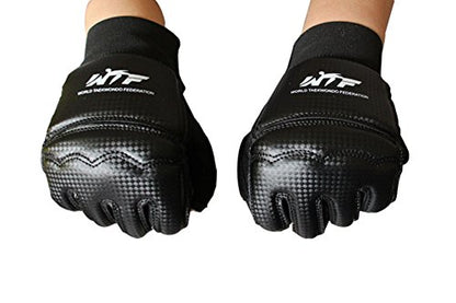 Men Kids Taekwondo Gloves Punch Bag Boxing Martial Arts MMA Sparring Grappling Muay Thai Training PU Leather Wrist Wraps Gloves - color: Black, size: Medium