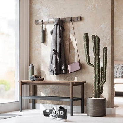Umbra Flip Coat Rack, Wall Mount 8-Hook, Space Saving, Grey/Pewter - color: Grey/Pewter, size: 8 hook