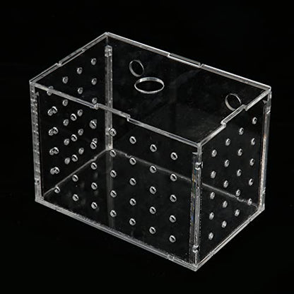 Fish Breeder Box, Aquarium Fish Breeding Box, High Transparency Acrylic Hatchery Incubator Tank with Suction Cups for Baby Fish Shrimp Clownfish Isolation and Rearing (9 * 6 * 7CM)