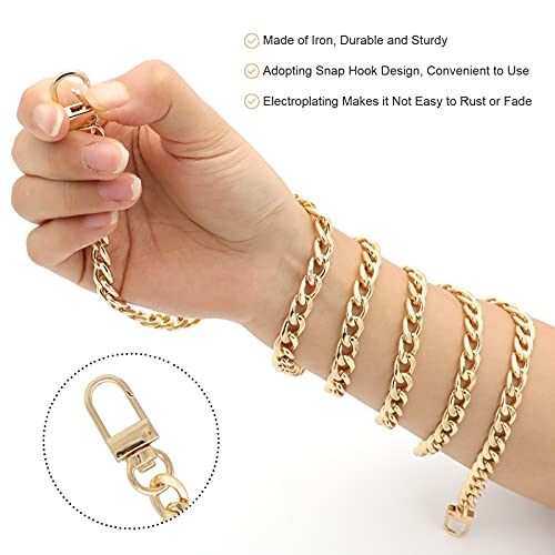 RAPUDA 4 Pieces Different Sizes Iron Replacement Flat Chains Iron, Metal Chain Strap for DIY Purse Handbag Shoulder Crossbody Bag Clutch (15.4 Inch, 23.6 Inch, 31. 4 Inch, 47.2 Inch) Gold - color: Gold