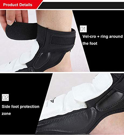 Taekwondo Training Boxing Foot Protector Gear Martial Arts Fight Muay Thai Kung Fu Tae Kwon Do Feet Protector TKD Foot Support for Men Women Kids Children (X-Small)