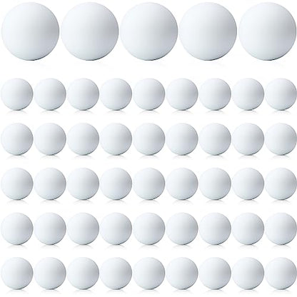 Sosation 50 Pack Lacrosse Ball Bulk 2.5 Inch Soft Rubber Motivational Stress Relief Massage Balls Myofascial Release Tools Muscle Knot Remover - color: White