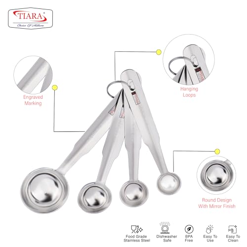 TIARA Atom Measuring Spoon Set 4Pc Kitchen Tools Steel (Measuring Spoon)