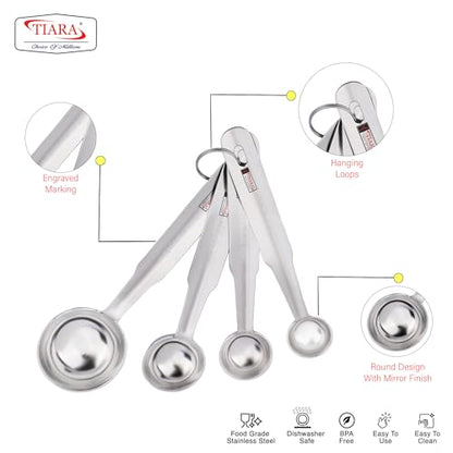 TIARA Atom Measuring Spoon Set 4Pc Kitchen Tools Steel (Measuring Spoon)