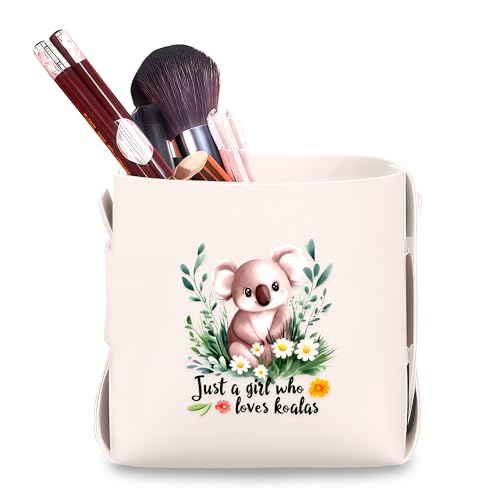 Koala Makeup Brush Holder, Decorative Desk Organizer for Jewelry Pen Pencil Glasses Storage, Koala Lovers Themed Gifts Stuff For Girls Teens Kids Women! - color: Koala