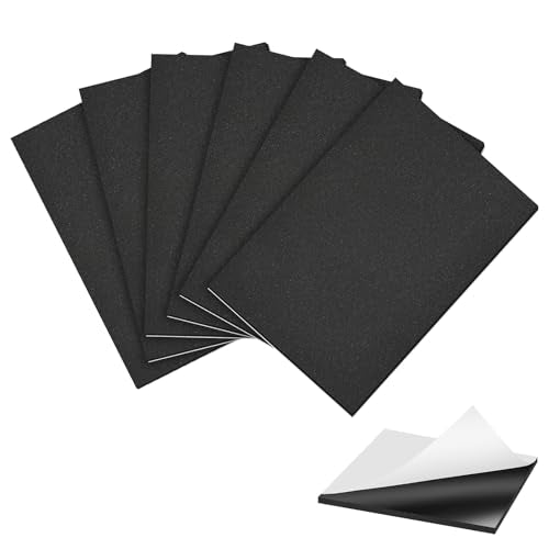 8 Pcs Adhesive Foam Padding Sheets 4” X 4” X 1/8”/3mm Thick,Black Closed Cell CR Foam Pads Anti-Slip,Neoprene Rubber Pad Self Stick for Furniture Protection,Containers,Halloween Decor,