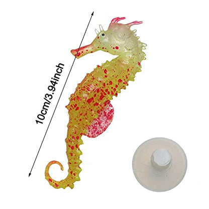 HomeSoGood 3pcs Aquarium Seahorse Decoration, Silicone Luminous Fish Tank Ornament