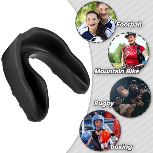 Kathfly 100Pack Sport Mouth Guard Bulk Athletic Mouthguard, Black - color: Black