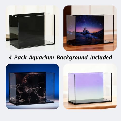 2.8 Gallon Glass Fish Tank with Filter LED Light Complete Betta Fish Tank Starter Kit for Small Aquarium Lovers, Rimless Freshwater Nano Tank with All Essentials Included