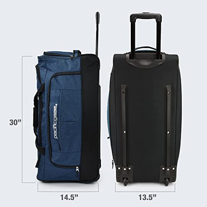 Pacific Gear Duffel Bag with Rolling Wheels - color: Navy, size: 30 inch