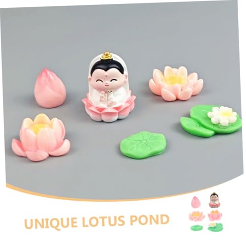 Abaodam 1set Lotus Resin Miniature Fish Tank Decorations of Floating Ornaments for Aquariums Bonsai Displays and Miniature Gardens and Easy to Clean