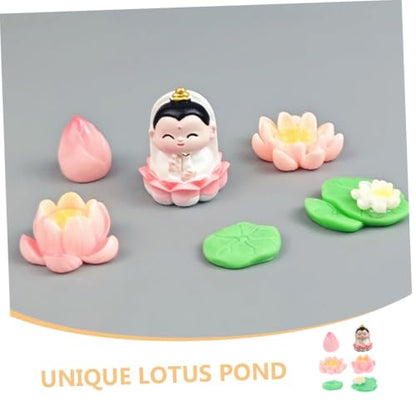 Abaodam 1set Lotus Resin Miniature Fish Tank Decorations of Floating Ornaments for Aquariums Bonsai Displays and Miniature Gardens and Easy to Clean