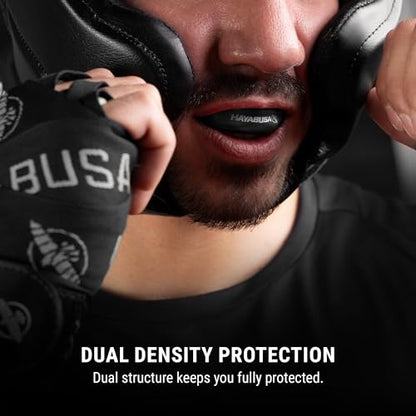 Hayabusa Combat Sports Mouth Guard Youth, Kids and Adult Sizes Comes with Case - Black/White, Adult - color: Black/White, size: Adult