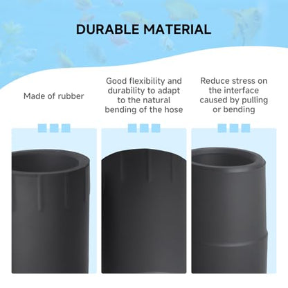 (2-Pack) A20017 Rubber Hose Adapter, Compatible with Fluval 304, 305, 306, 307, 404, 405, 406, 407 Canister Filters with Ribbed Hosing